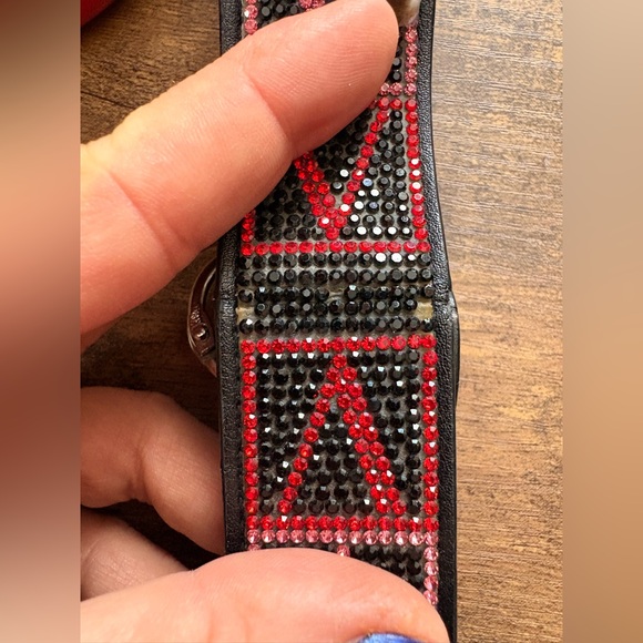 Victorias Secret Black, Red, Pink and White Bedazzled Women's Wristlet keychain - Picture 5 of 7